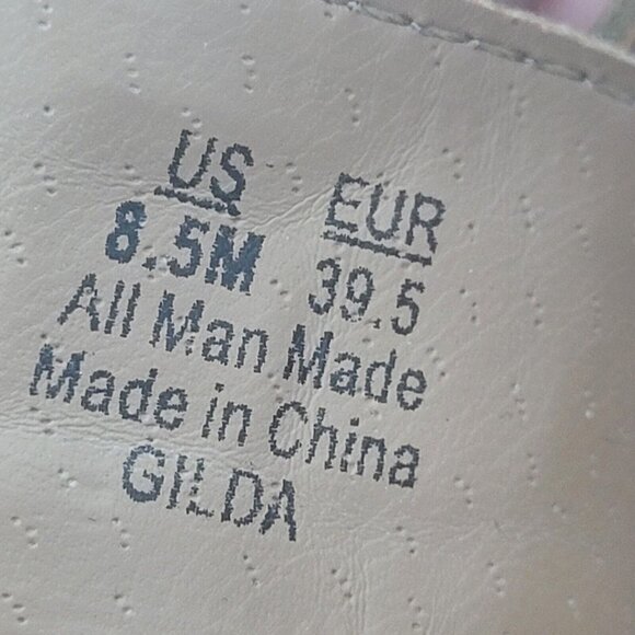 Sam Edelman Gilda Faux Patent Leather Taupe Gladiator Flat Sandals Size 8.5M - Picture 10 of 10